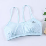 Maxbell Teen Bra Girls Soft Breathable Training Bra Vest Seamless Wireless Blue