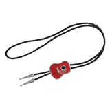 Maxbell Vintage Style Guitar Shape Cowboy Bolo Tie Leather Necktie for MEN Red