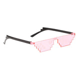 Narrow Mosaic Glasses Party Rimless Shield Sunglasses Photo Props Toy Pink