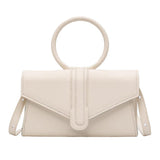 Chic Womens Pu Leather Envelope Handbag Prom Top Handle Shoulder Bag White