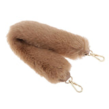 Maxbell Ladies Plush Faux Fur Bag Strap Replacements DIY Tote Bag Handbag Belt Brown