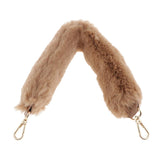 Maxbell Ladies Plush Faux Fur Bag Strap Replacements DIY Tote Bag Handbag Belt Brown