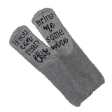 Funny Slogan Socks Home Bed Slipper Socks Personalised Crew Socks Gray