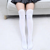 Maxbell Women Girls Thigh High Socks Soft Over Knee Stocking Boots 71Cm White