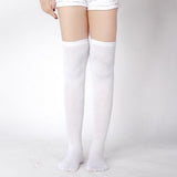 Maxbell Women Girls Thigh High Socks Soft Over Knee Stocking Boots 71Cm White