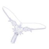 Maxbell Lady Sexy Open Crotch Crotchless Panties Low Rise Hollow Flower Thongs White