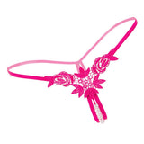 Maxbell Lady Sexy Open Crotch Crotchless Panties Low Rise Hollow Flower Thongs Rosy