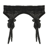 Maxbell Women Sexy Garter Belt Strap Lace Bow Suspender Belt Dance Clubwear Black