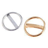 Maxbell Metal Circle Automatic Spring Snap Barrette Women Girl Hair Clip Grip Golden