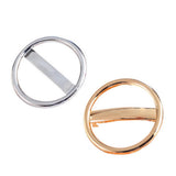 Maxbell Metal Circle Automatic Spring Snap Barrette Women Girl Hair Clip Grip Golden
