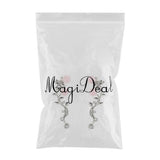 Maxbell Dimante Leaf Ear Cuff Climber Crawler Earrings Women Ear Clip Earring Silver