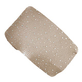 Maxbell Ladies Sheer Fishnet Thigh-High Stockings High Waist Crystal Pantyhose Khaki