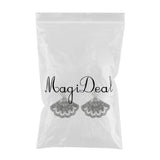 Maxbell 1Pair Ladies Sector Dangle Ear Studs Crystal Stud Earrings Eardrop Silver