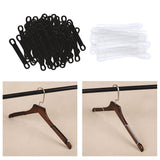 Maxbell 50Pcs Non-Slip Silicone Clothes Hanger Grips Clothing Hanger Strips White S