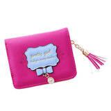 Maxbell Womens Leather Short Wallet Folding Zipper Pocket Card Holder Purse Rose Red