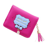 Maxbell Womens Leather Short Wallet Folding Zipper Pocket Card Holder Purse Rose Red