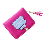 Maxbell Womens Leather Short Wallet Folding Zipper Pocket Card Holder Purse Rose Red