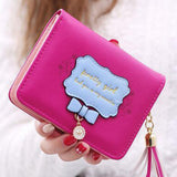 Maxbell Womens Leather Short Wallet Folding Zipper Pocket Card Holder Purse Rose Red