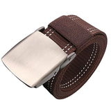 Fashion Adjustable Canvas Dress & Jeans Waist Belt for Men Women Coffee