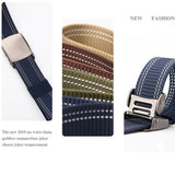 Fashion Adjustable Canvas Dress & Jeans Waist Belt for Men Women Dark Blue