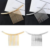 Women Hair Comb Slide Teeth Clip Party Headwear Hair Accessory Golden