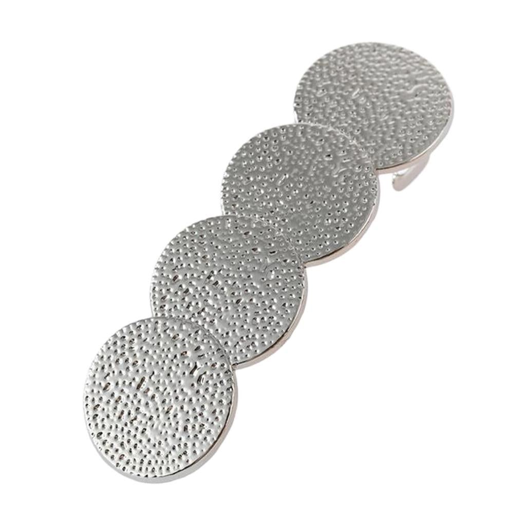 Geometric Round Hair Clip Ponytail Holder Hair Accessory for Women Silver