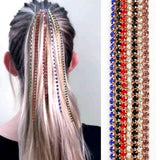 Maxbell Rhinestone Long Tassel Chain Hair Pins Wedding Accessories Black