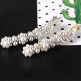 Ladies Faux Pearls Hair Pin Korean Slide Hair Clip Clamp Hair Jewelry Golden