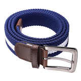 Unisex Casual Woven Canvas Belt Travel Waist Waistband Blue White