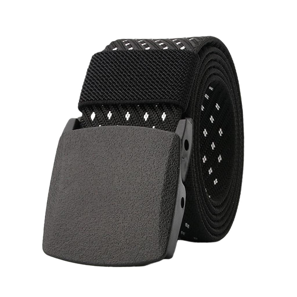 Women Mens Canvas Nylon Waist Belt Strap Casual Waistband Black+White