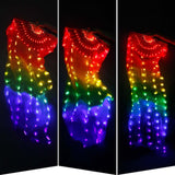 Rainbow Dance Fans with LED Light up Belly Dance Prop Stage Activity Tool