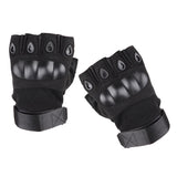 Outdoor Half Finger Gloves Anti-Skid Sport Gloves for Hiking L Black