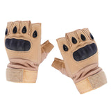 Outdoor Half Finger Gloves Anti-Skid Sport Gloves for Hiking XL Light Brown