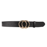 Womens Fashion Casual Belt PU Leather Waist Belt O-Ring Buckle 95cm