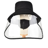 Anti-spitting Hat Removable Transparent Cover Cotton Baseball Cap Black