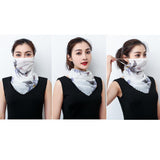 Ladies Face Mask Scarf UV Protection Lightweight Scarf Neck Mask Light Blue