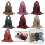 Women Wrinkle Scarf Crinkle Muslim Hijab Scarves Long Wrap Scarf Light Red