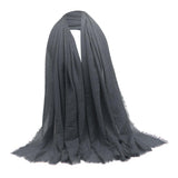 Women Wrinkle Scarf Crinkle Muslim Hijab Scarves Long Wrap Scarf Gray