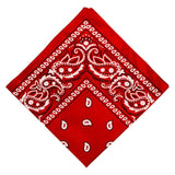 Unisex Cotton Paisley Bandana Cowboy Head Scarf Head Wrap Red