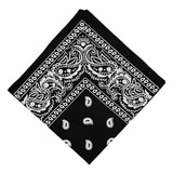 Unisex Cotton Paisley Bandana Cowboy Head Scarf Head Wrap Black