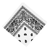 Unisex Cotton Paisley Bandana Cowboy Head Scarf Head Wrap White