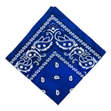 Unisex Cotton Paisley Bandana Cowboy Head Scarf Head Wrap Royal Blue