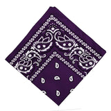 Unisex Cotton Paisley Bandana Cowboy Head Scarf Head Wrap Purple