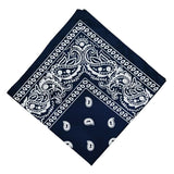 Unisex Cotton Paisley Bandana Cowboy Head Scarf Head Wrap Navy