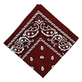 Unisex Cotton Paisley Bandana Cowboy Head Scarf Head Wrap Wine Red