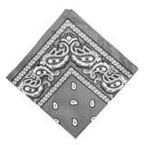 Unisex Cotton Paisley Bandana Cowboy Head Scarf Head Wrap Gray