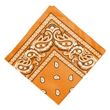 Unisex Cotton Paisley Bandana Cowboy Head Scarf Head Wrap Orange