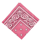 Unisex Cotton Paisley Bandana Cowboy Head Scarf Head Wrap Pink