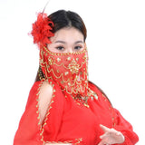 Maxbell Women's Belly Dance Tribal Face Veil Red