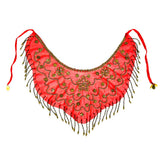 Maxbell Women's Belly Dance Tribal Face Veil Red
